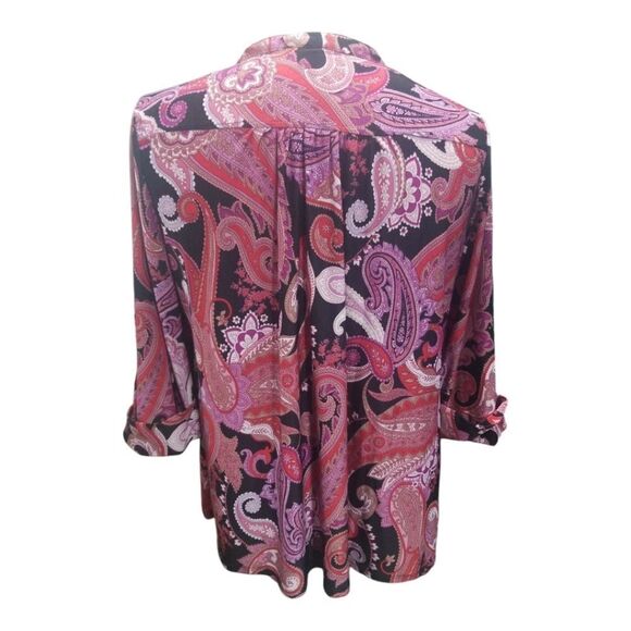 Cocomo Blouse Multicolored Paisley 3/4 Cuff Sleeve Size 2X - Picture 5 of 10